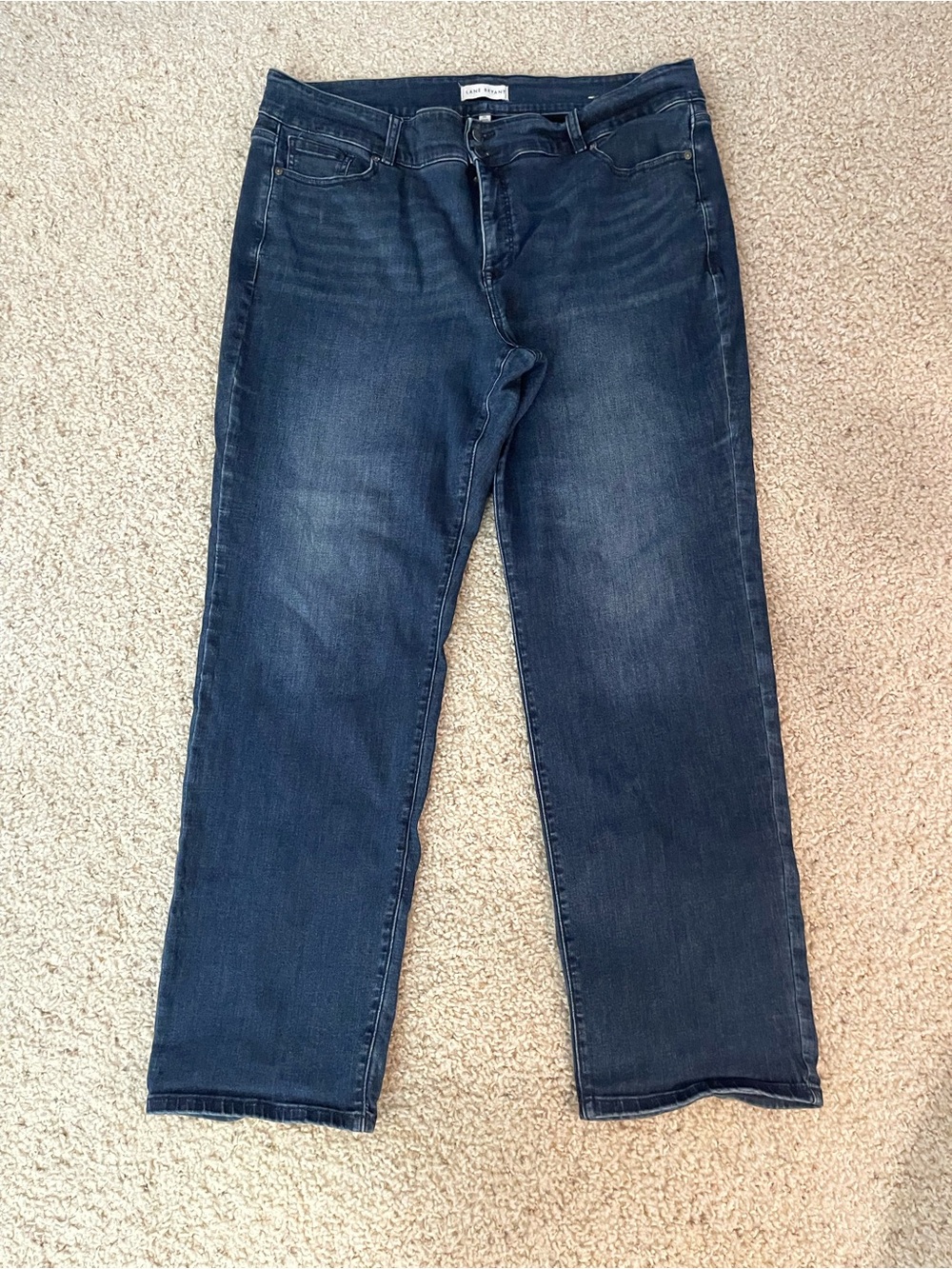 Lane Bryant Jeans Plus Size 22 LONG Dark Wash Flex Magic Waistband Tighter Tummy